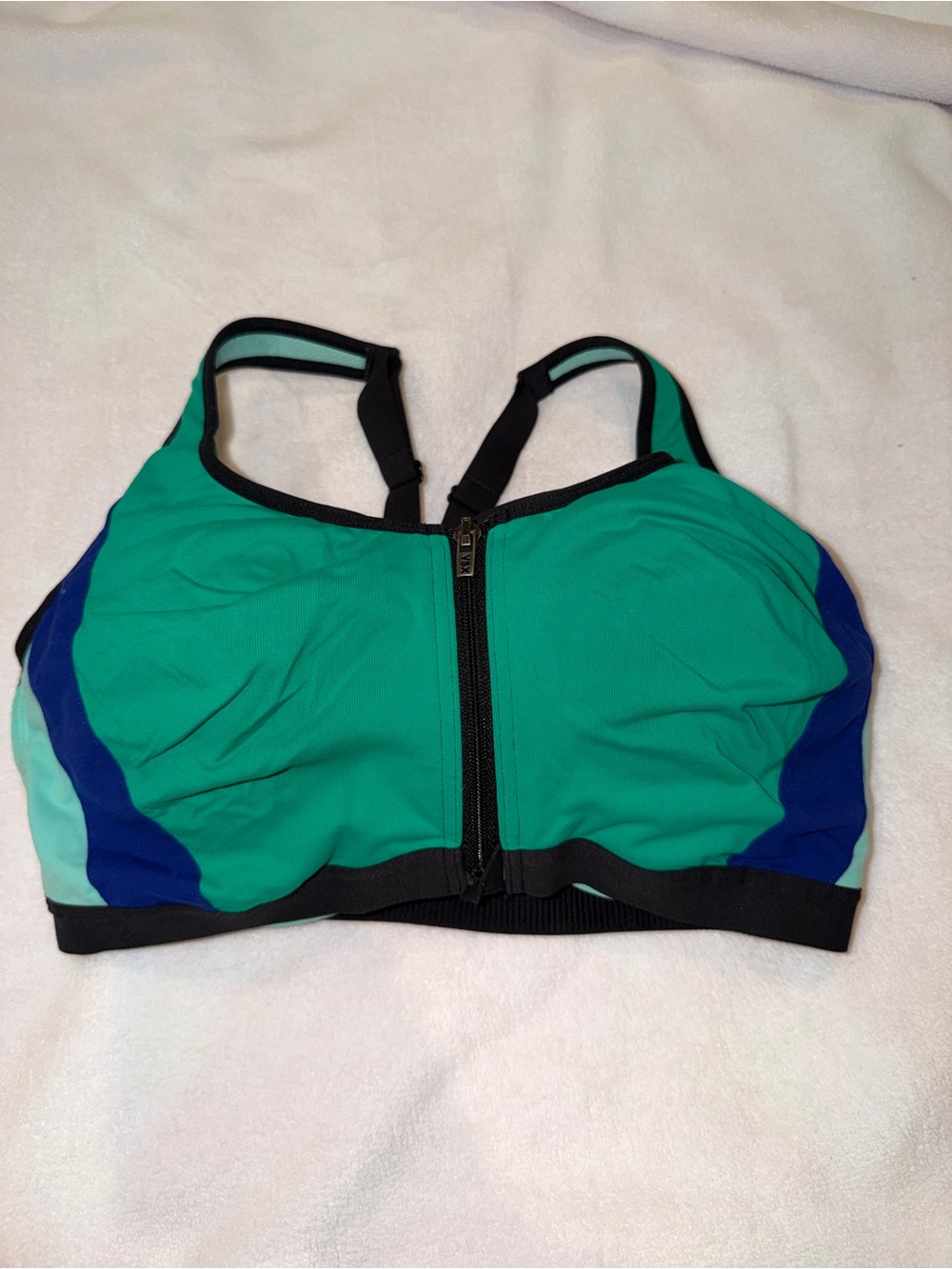 Vintage Victoria Secret -Zip Green Colorblock Sports Bra